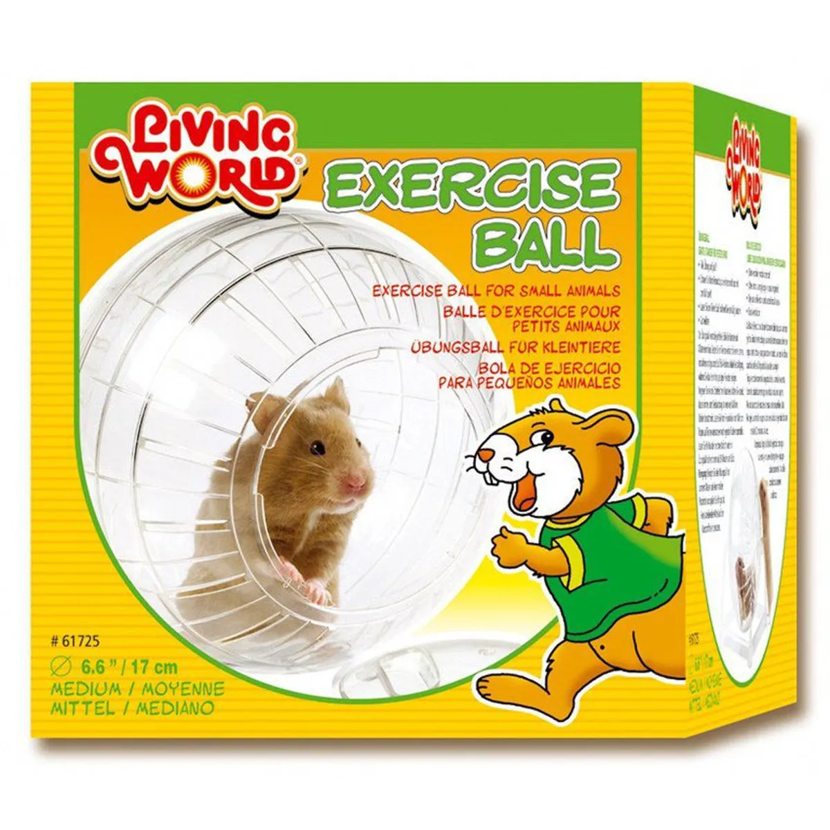 LIVING WORLD - Bola esfera para hamster con parantes 17 cm transparente