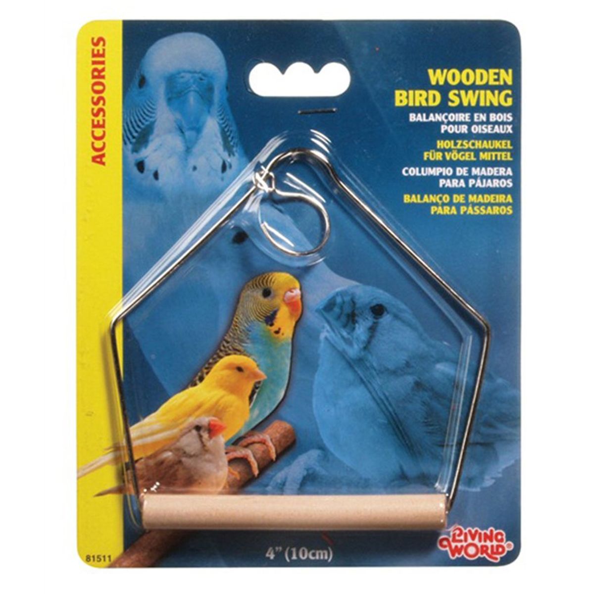 LIVING WORLD - Columpio pequeño para aves percha de madera - living world