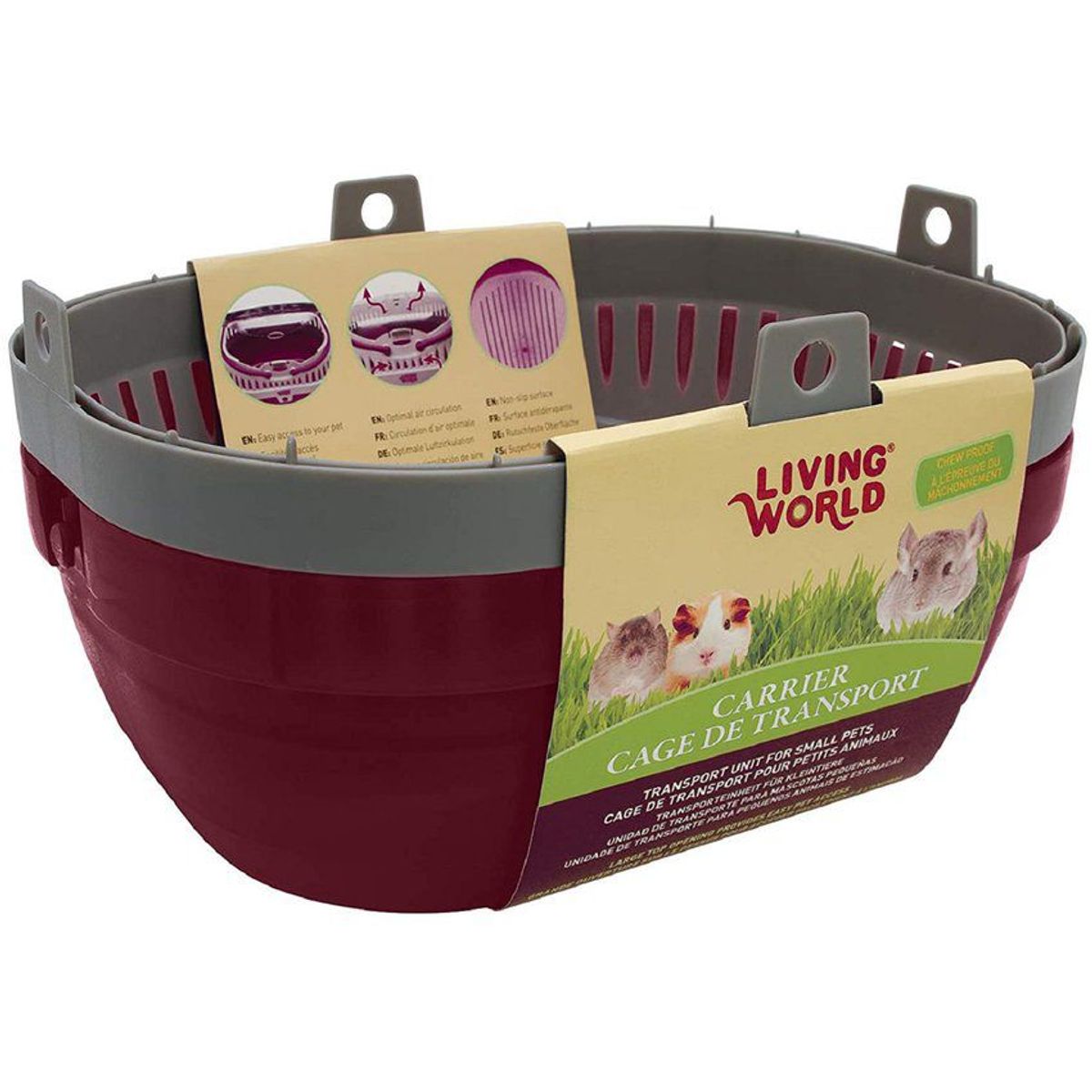 LIVING WORLD - Transportador para mascotas pequeñas living world guinda
