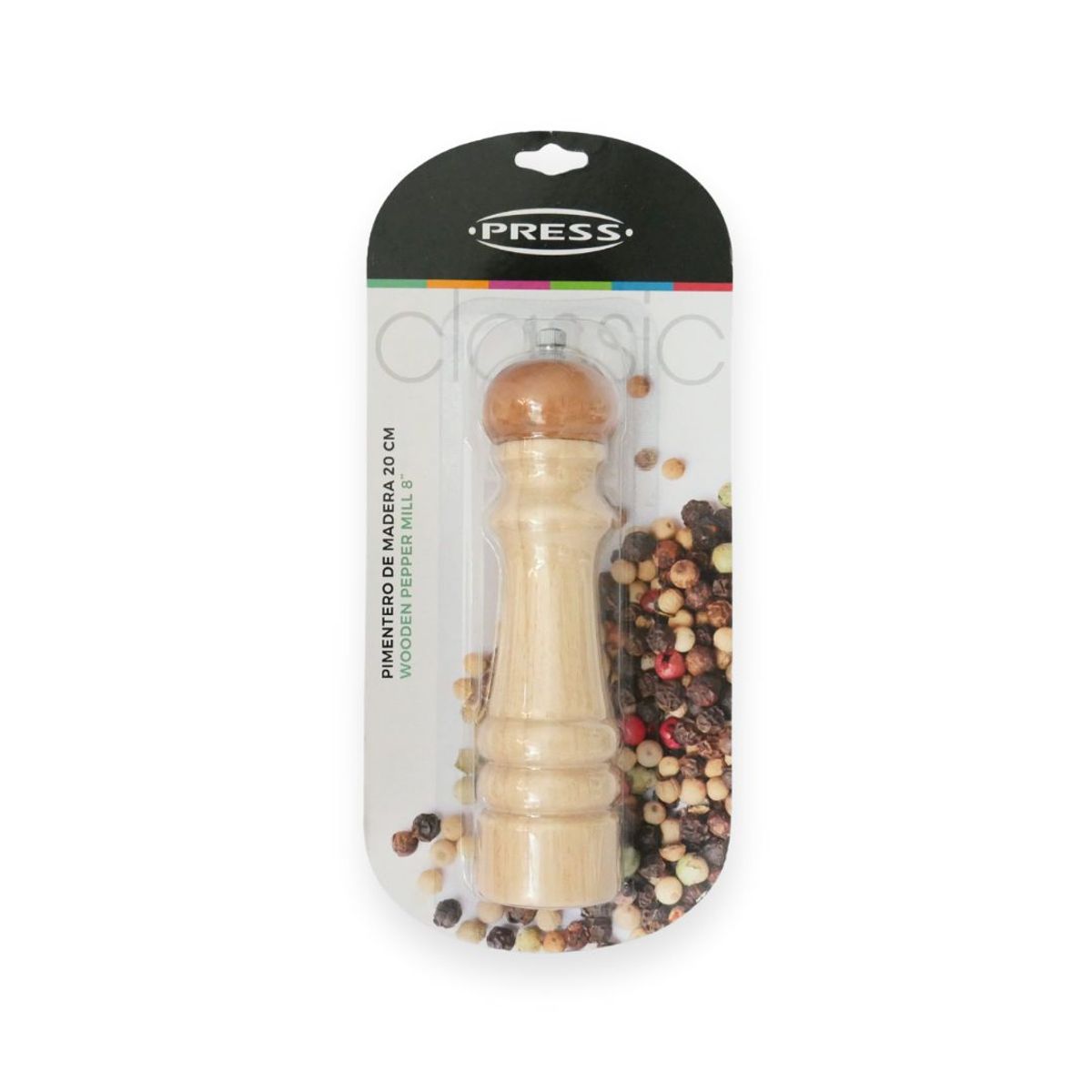 PRESS - Pimentero de Madera 20 cm Línea Classic - PRESS