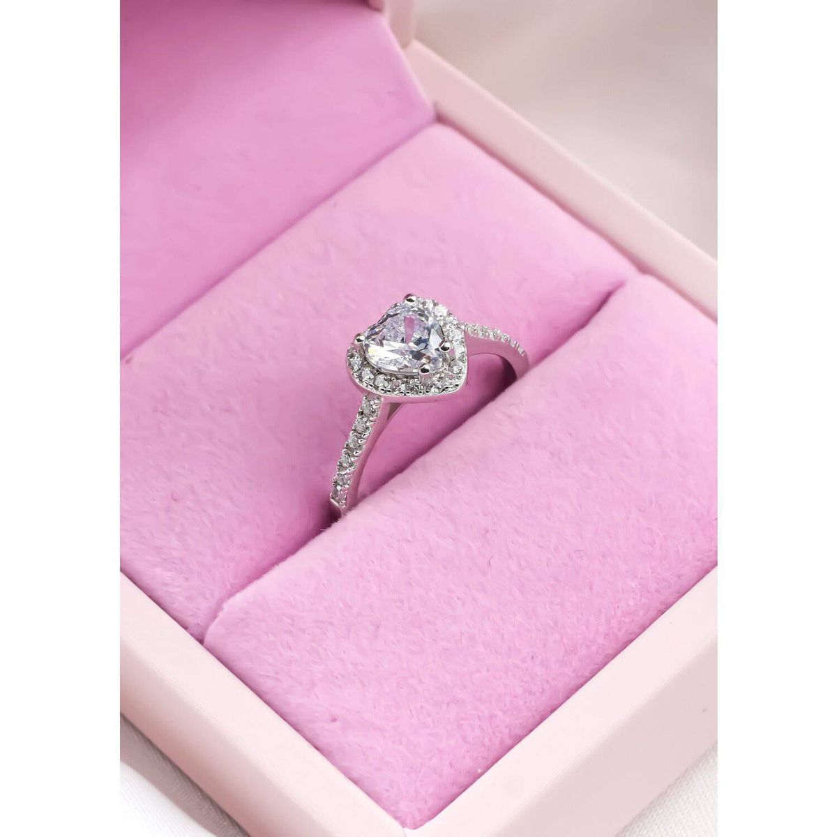 CLEO JOYAS & ACCESORIOS - Anillo promesa divine corazon circones plata