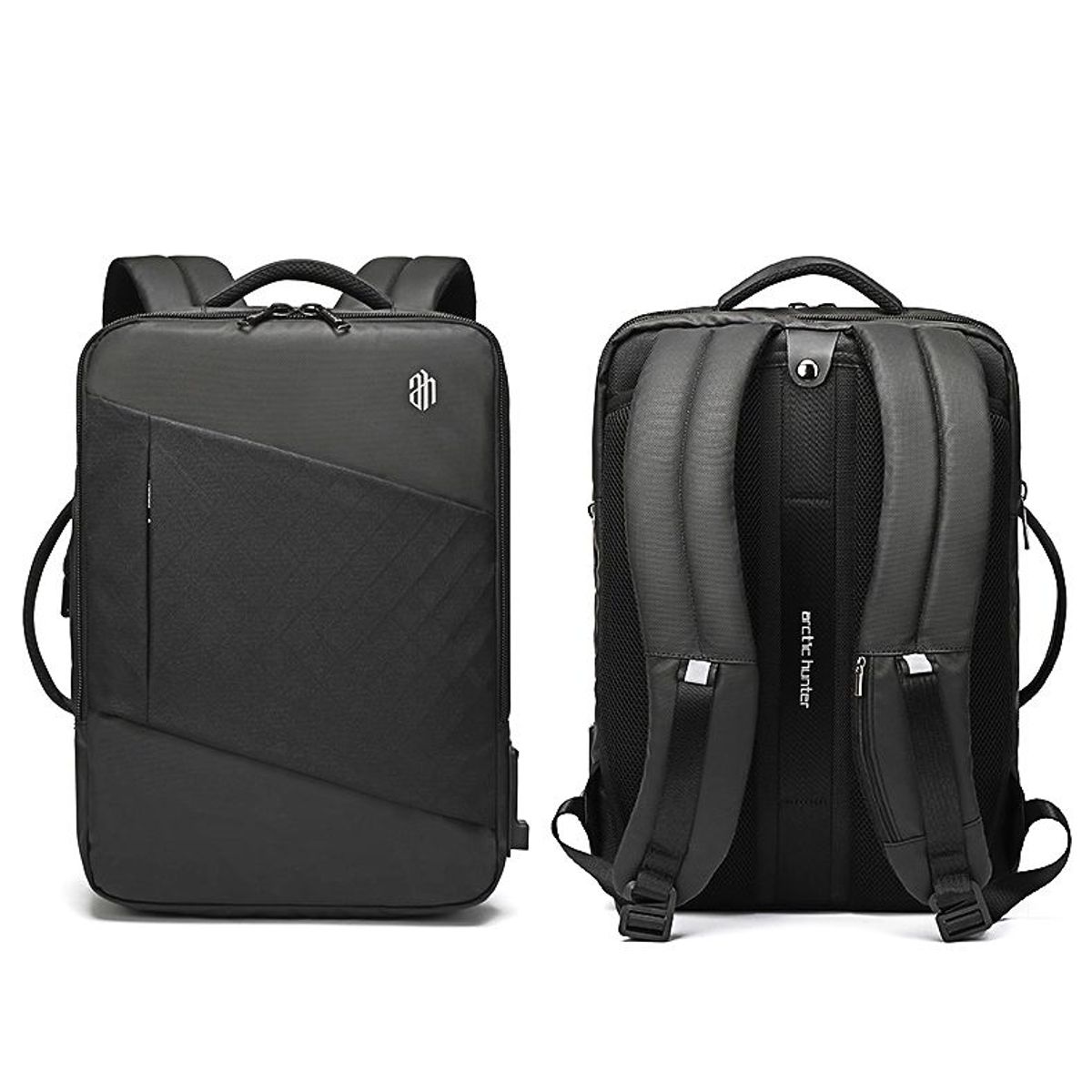 ARCTIC HUNTER - Mochila Hombre Arctic Hunter 0345 Expandible Viaje Laptop Negro