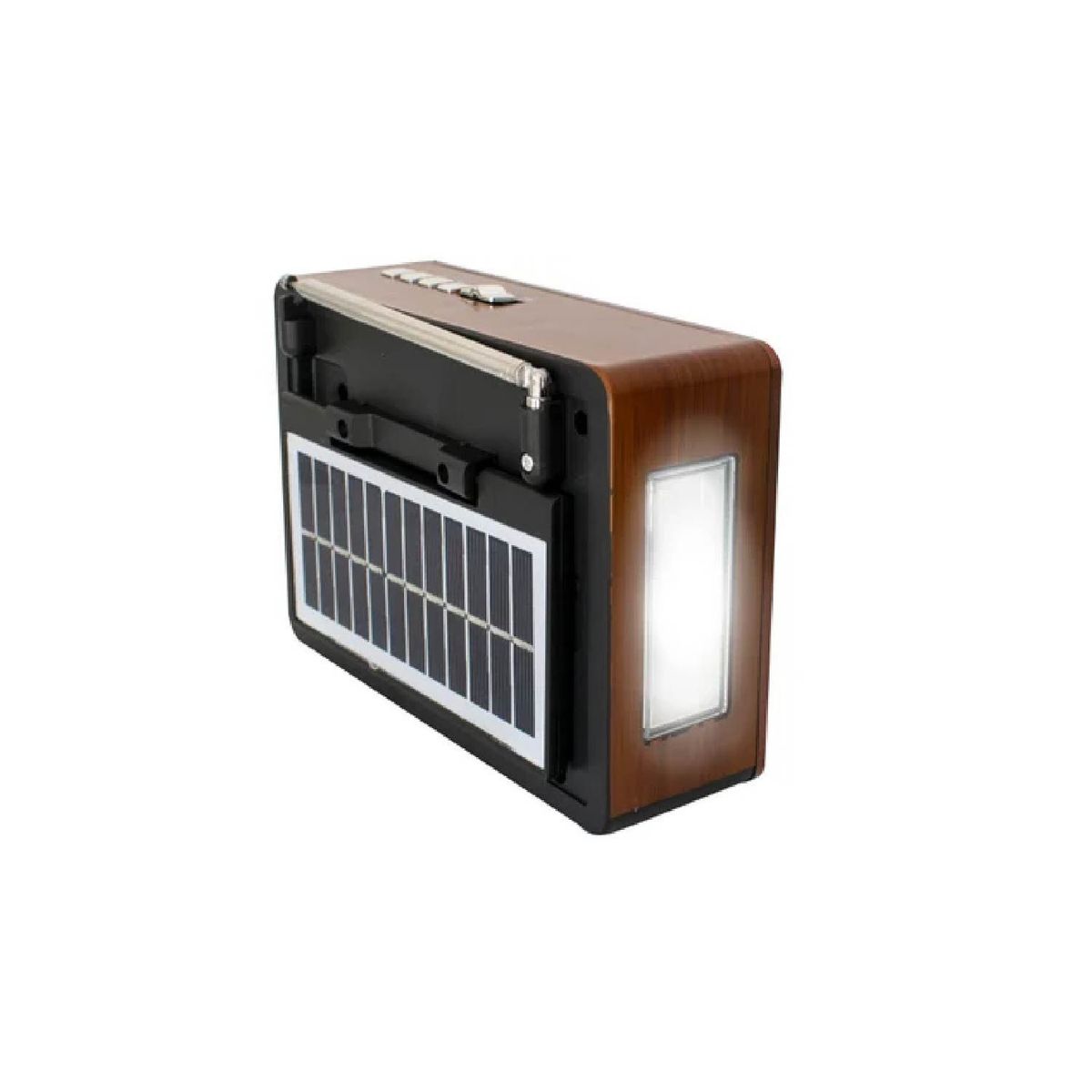 GENERICO - Parlante Bluetooth con Panel Solar y Linterna - Marron