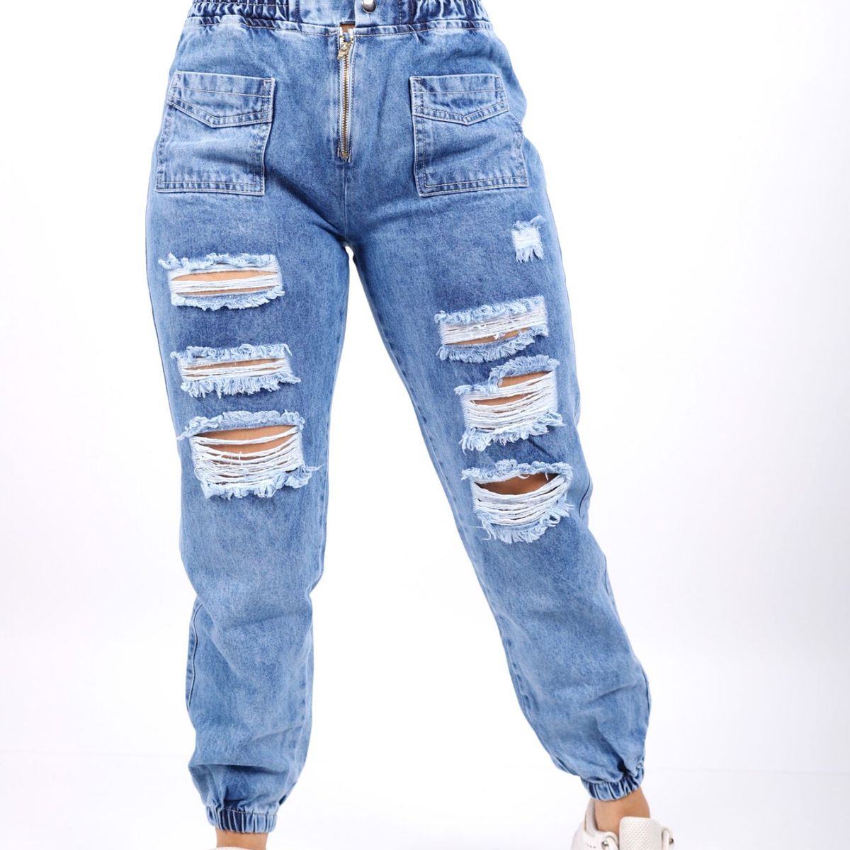 BENCUS JEANS - Jogger Jeans Mujer Rasgado