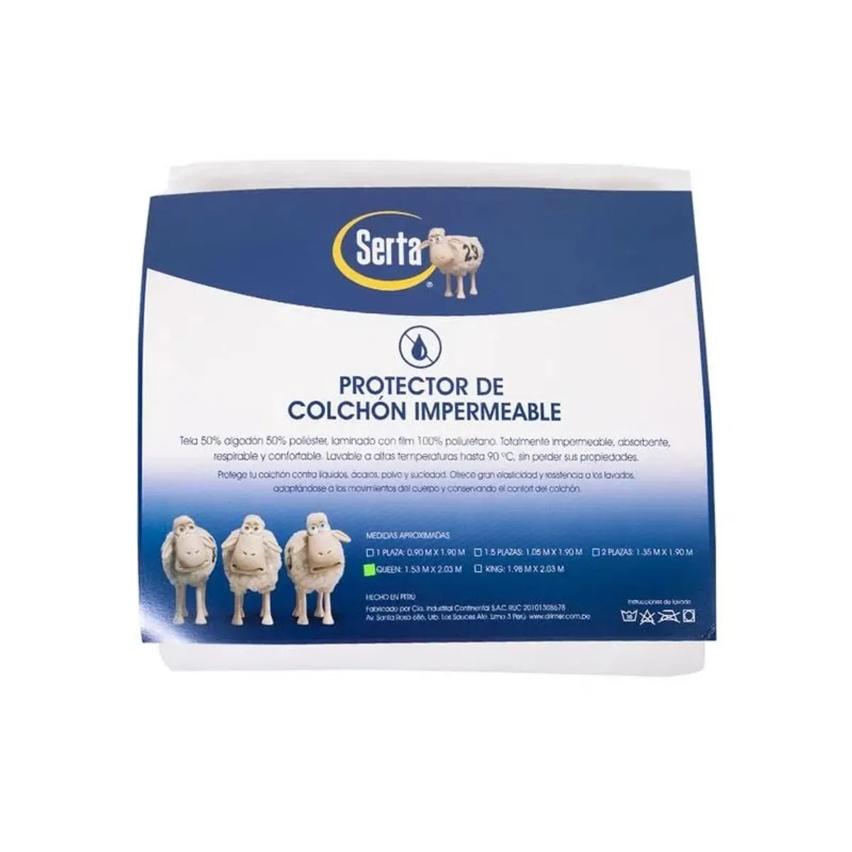 Serta - Protector De Colchón Impermeable Queen Serta