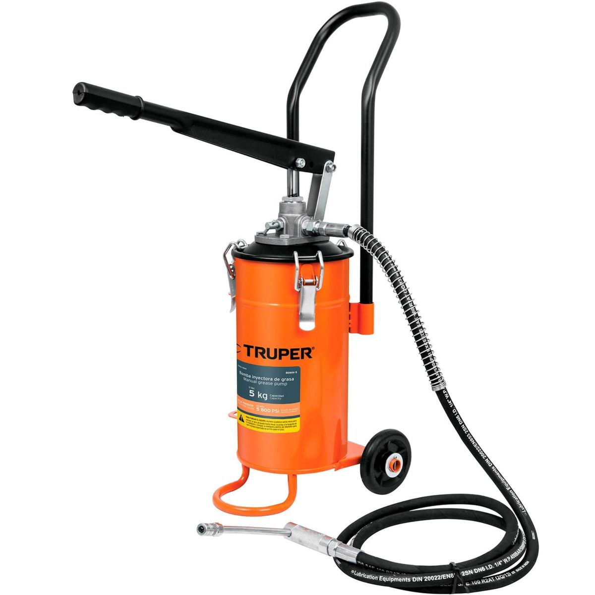 TRUPER - Engrasadora bomba inyectora de grasa, 5 kg, truper