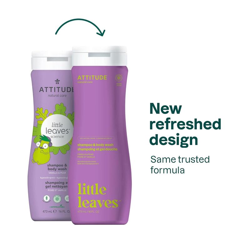 ATTITUDE - Attitude Shampoo  gel de baño natural Kids Vainilla y Pera.