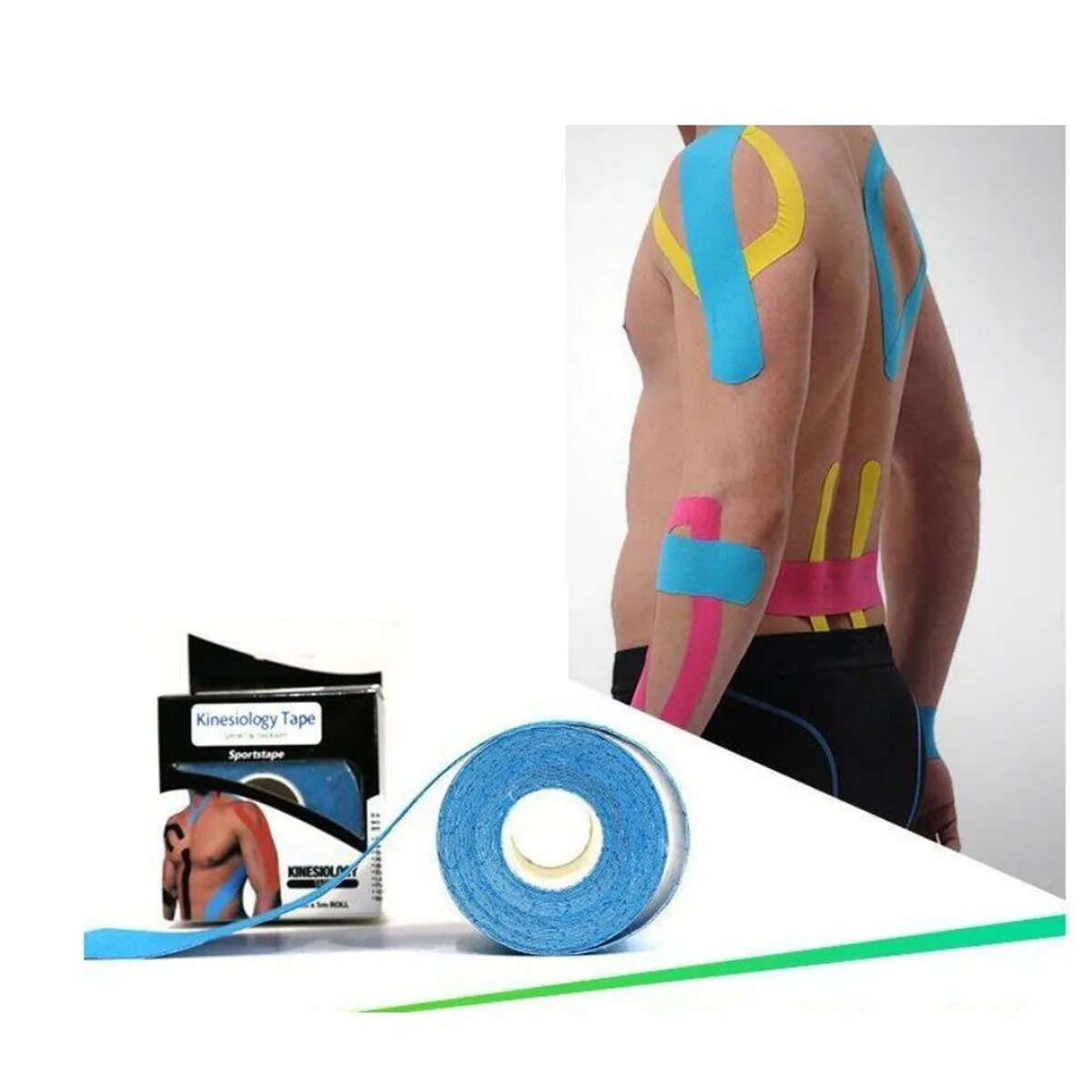 GENERICO - Cinta Kinesiologica 5 Metros Fisioterapia color aleatorio