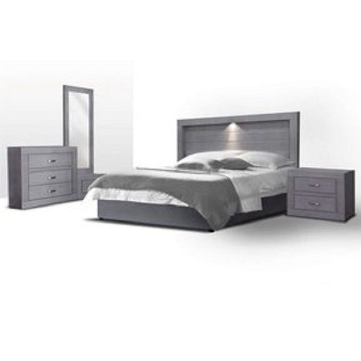 DMUEBLES - Dormitorio 2 Plz +Cabecera +Velador +Comoda +Espejo Valencia.