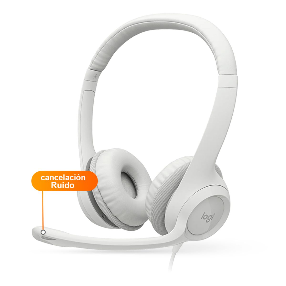 LOGITECH - Audifono Logitech H390 Cancelacion Ruido Call center USB - Blanco