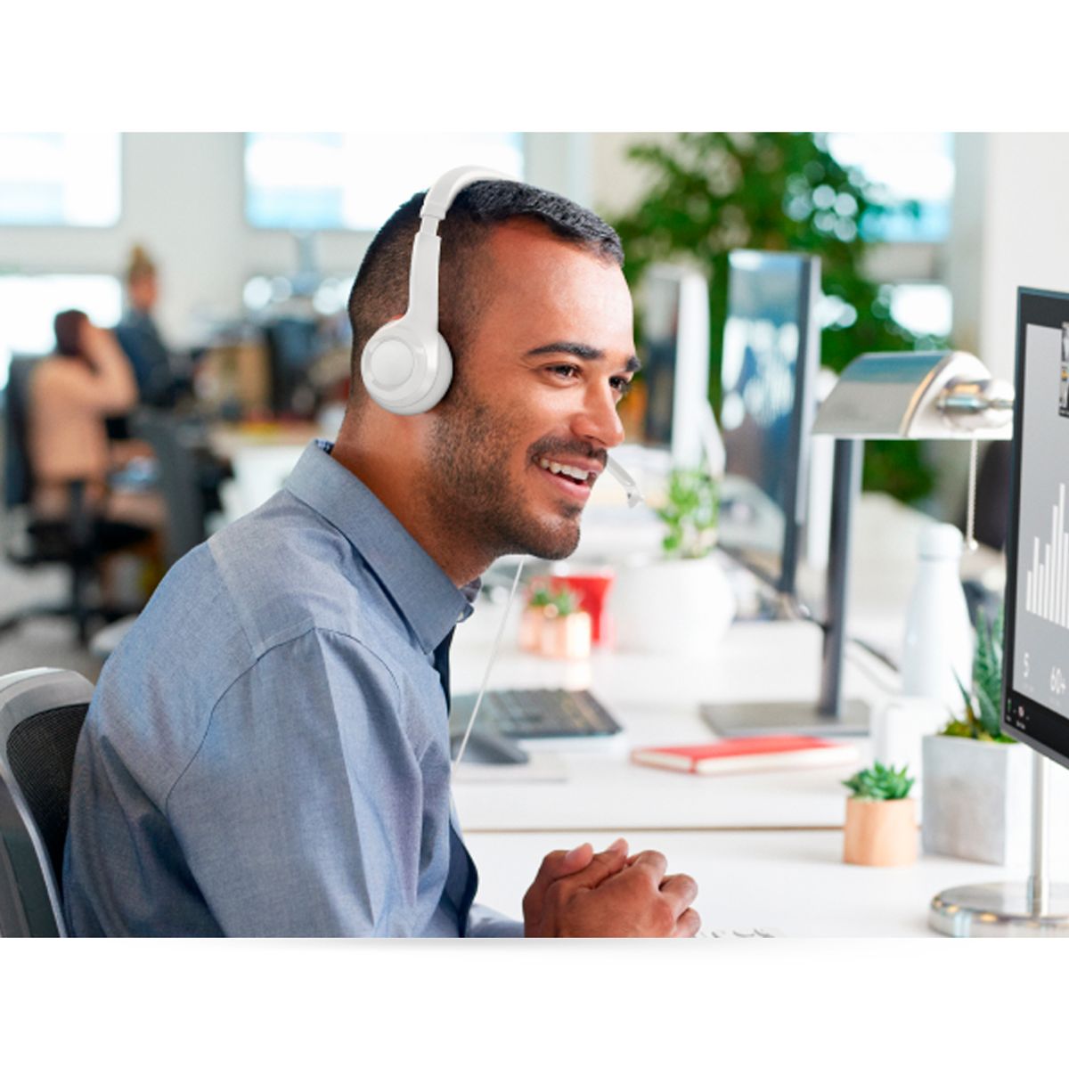 LOGITECH - Audifono Logitech H390 Cancelacion Ruido Call center USB - Blanco