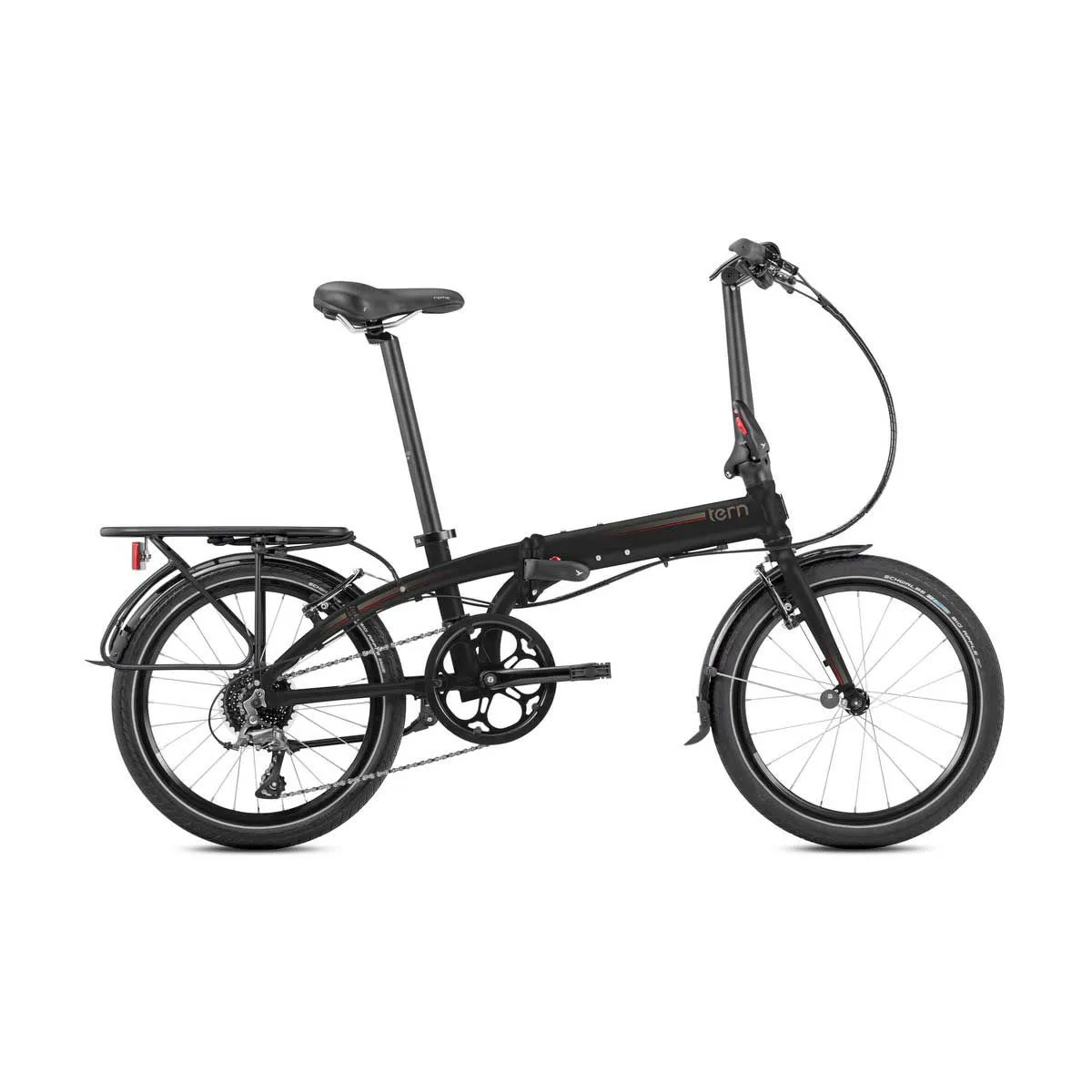 TERN - Bicicleta Plegable Tern Link D8 Black Parrilla y Tapabarros