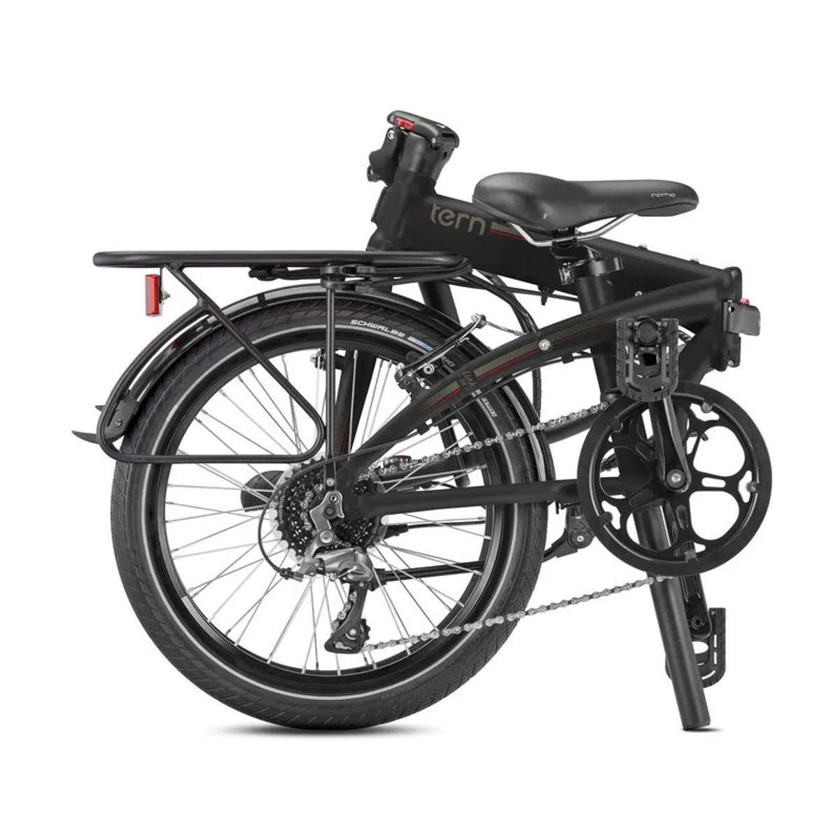TERN - Bicicleta Plegable Tern Link D8 Black Parrilla y Tapabarros