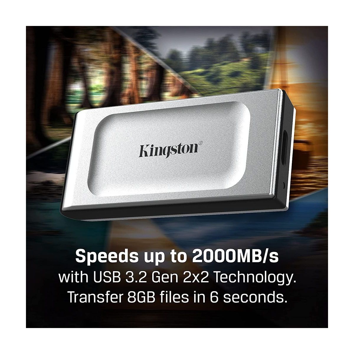 KINGSTON - Disco externo SSD KINGSTON XS2000 1TB 3.2 TIPO C 20Gbps ULTRA VELOZ