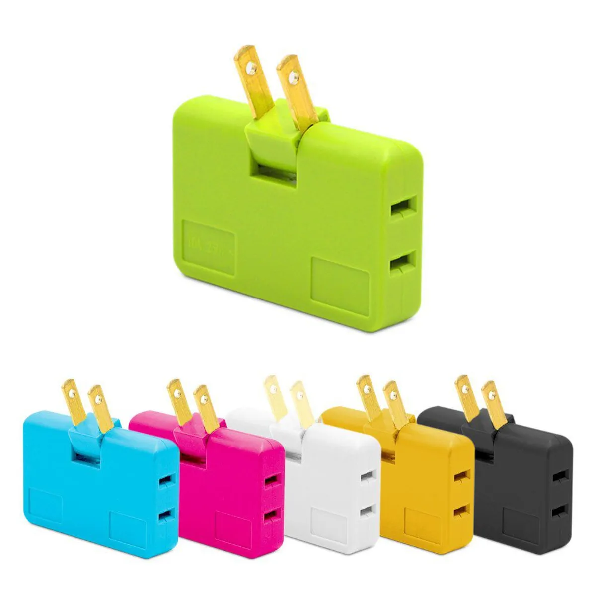 GENERICO - Mini Enchufe Tomacorriente Extensión 3 en 1 Giratorio Aleatorio