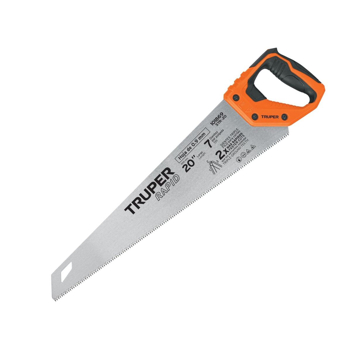 TRUPER - Serrucho carpintero RAPID 20Pulg escuadra 90° y 45° confortgrip truper