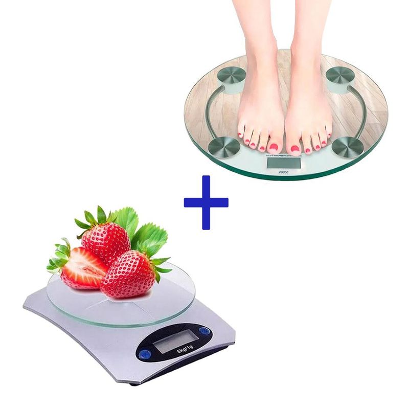OEM - Pack báscula digital Balanza corporal  Balanza de cocina