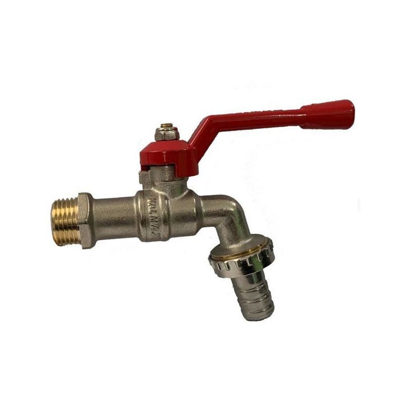 VALMAX - Llave Esférica Para Jardín 1/2" Pesada Valmax - Gris  Roja