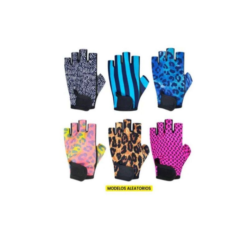 GENERICO - Guantes  Gimnasio y Entrenamiento Animal Print Mujer color aleatorio