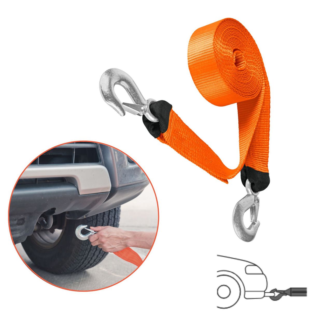 TRUPER - Correa soga de remolque de vehículos 5,8 m truper