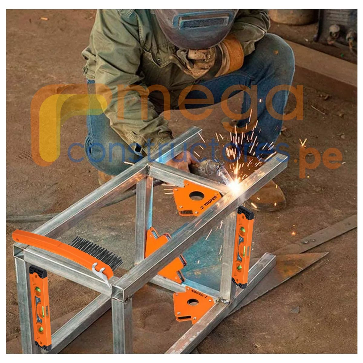 TRUPER - Nivel magnético 23 cm para soldador ABS, Truper