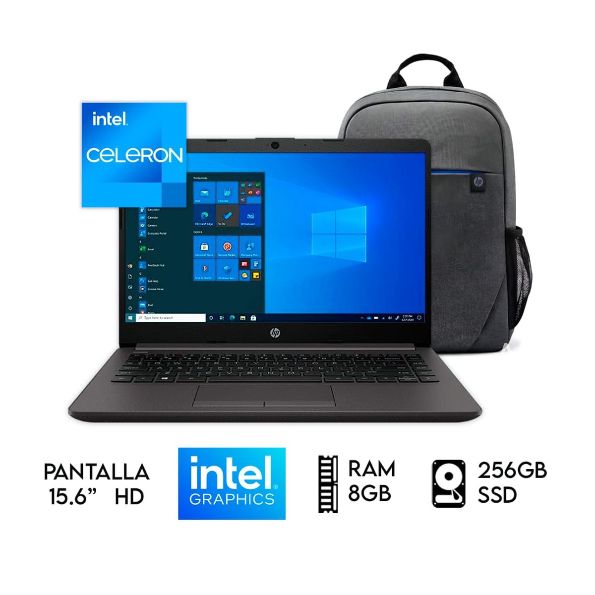 HP - Laptop Hp 250 G9 Intel Celeron N4500 Ram 8gb Ssd 256gb Gris Oscuro