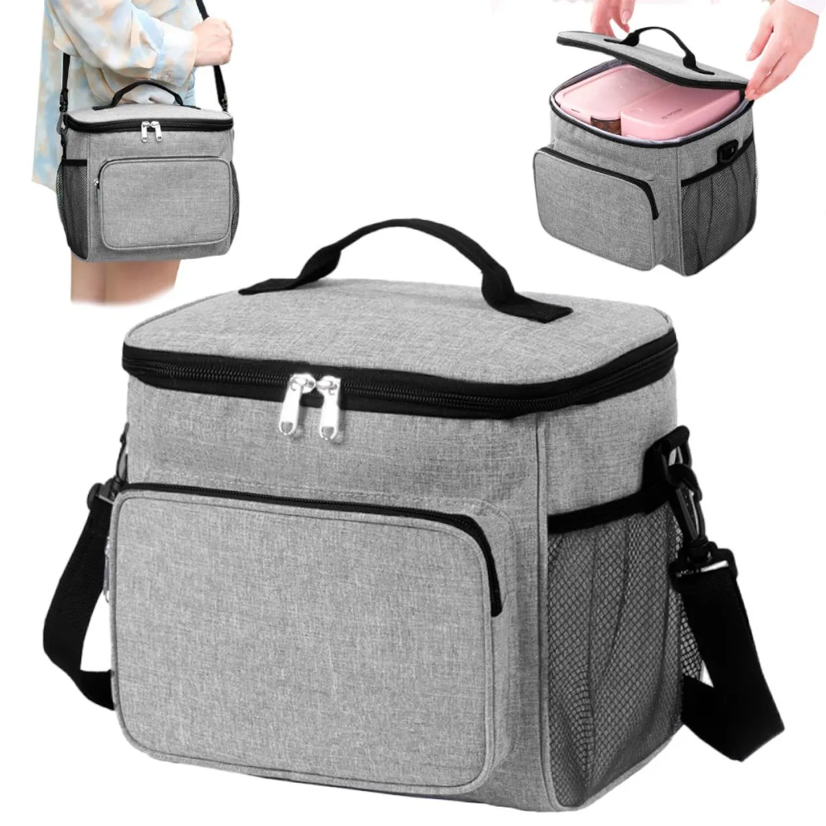 GENERICO - Lonchera Térmica para Comida y Alimentos Impermeable Plomo 02X