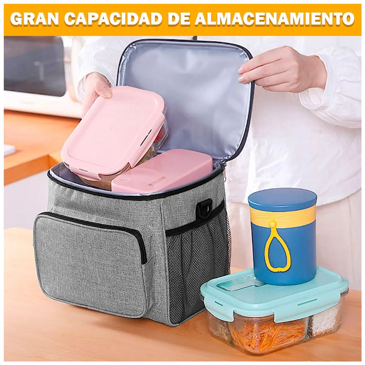 GENERICO - Lonchera Térmica para Comida y Alimentos Impermeable Plomo 02X