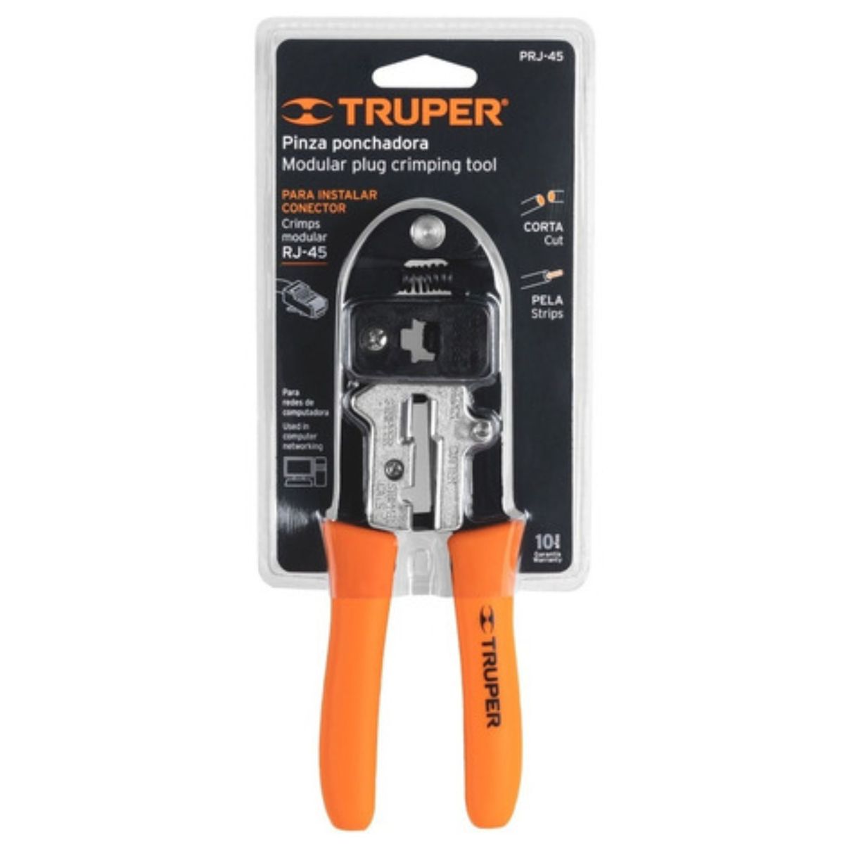 TRUPER - Crimpeador Ponchadora Rj45 Cable De Red 8P  8 contactos - TRUPER