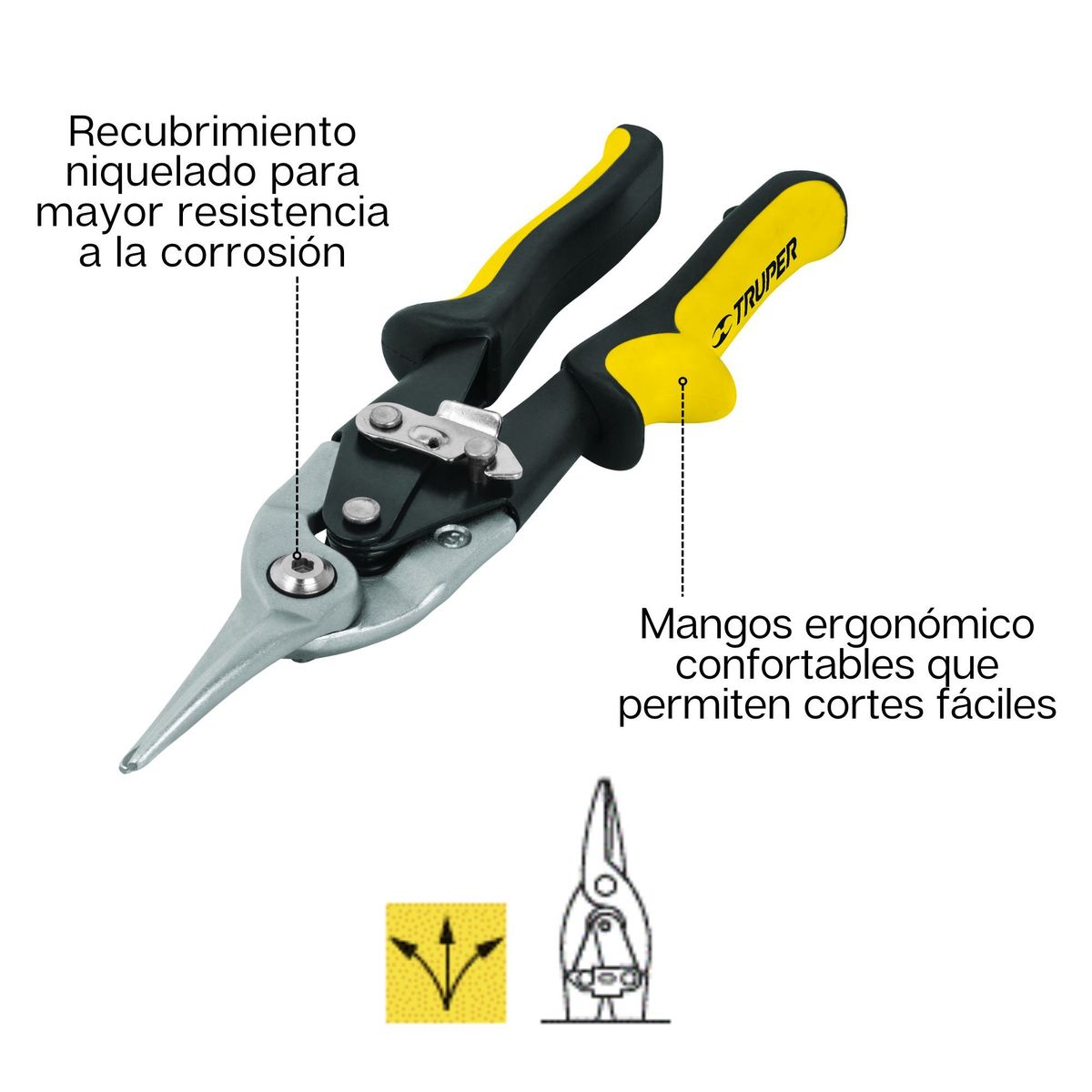 TRUPER - Tijera de aviacion drywall corte recto - truper