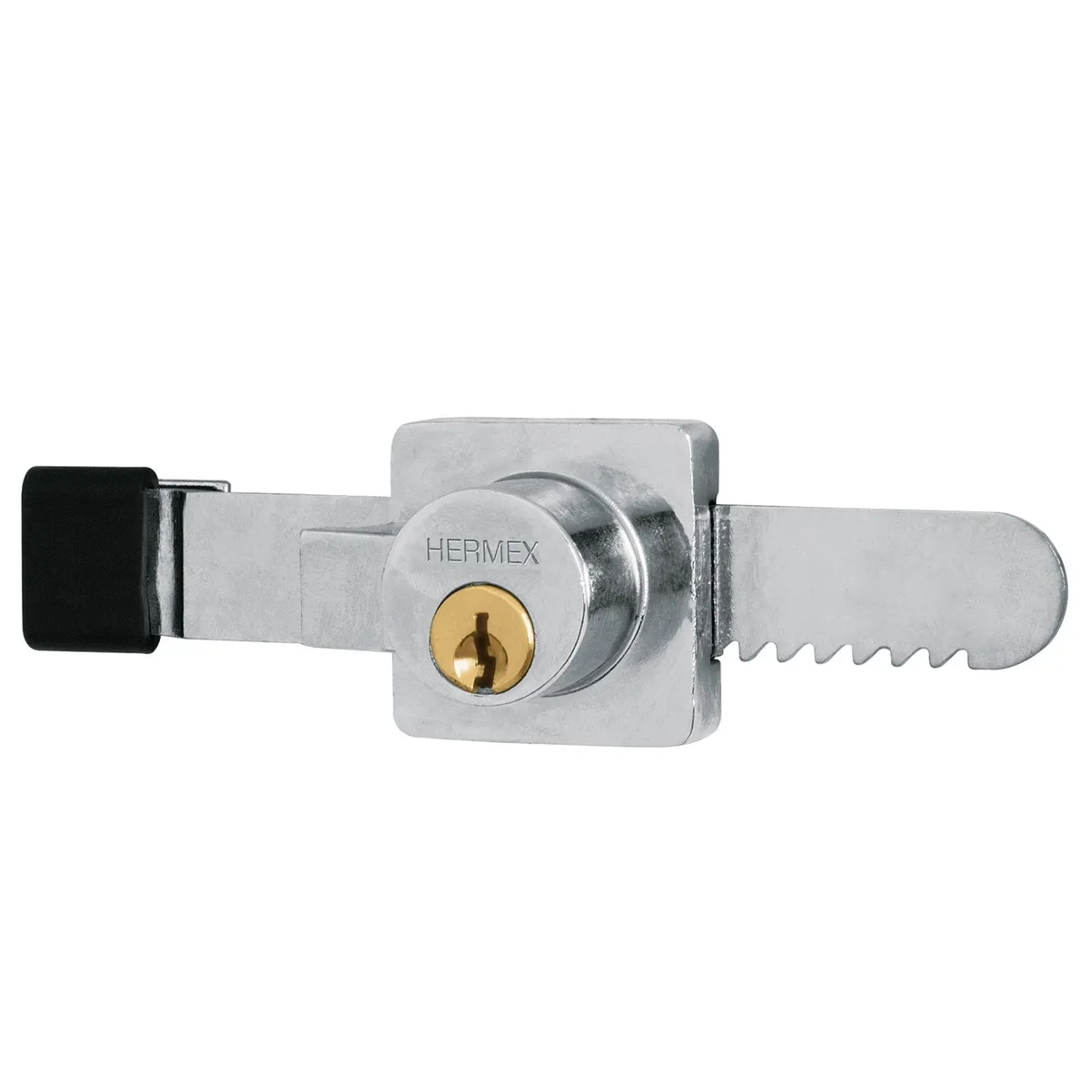 HERMEX - Cerradura para vitrina 6 mm, tipo serrucho - HERMEX