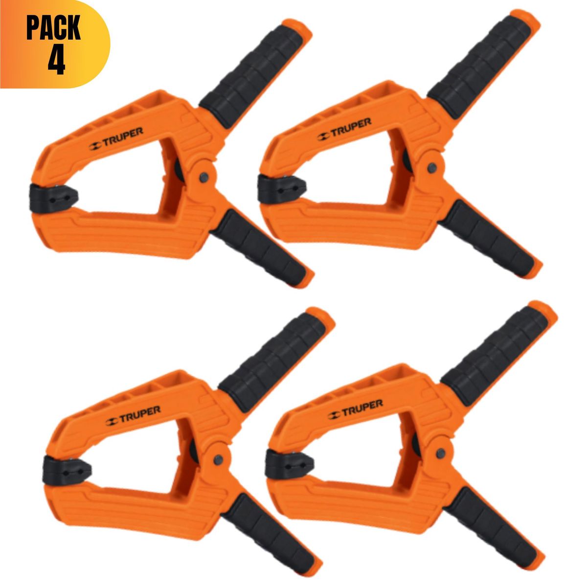 TRUPER - Prensa de resorte carpintero 6pulg Pack 4Und Truper