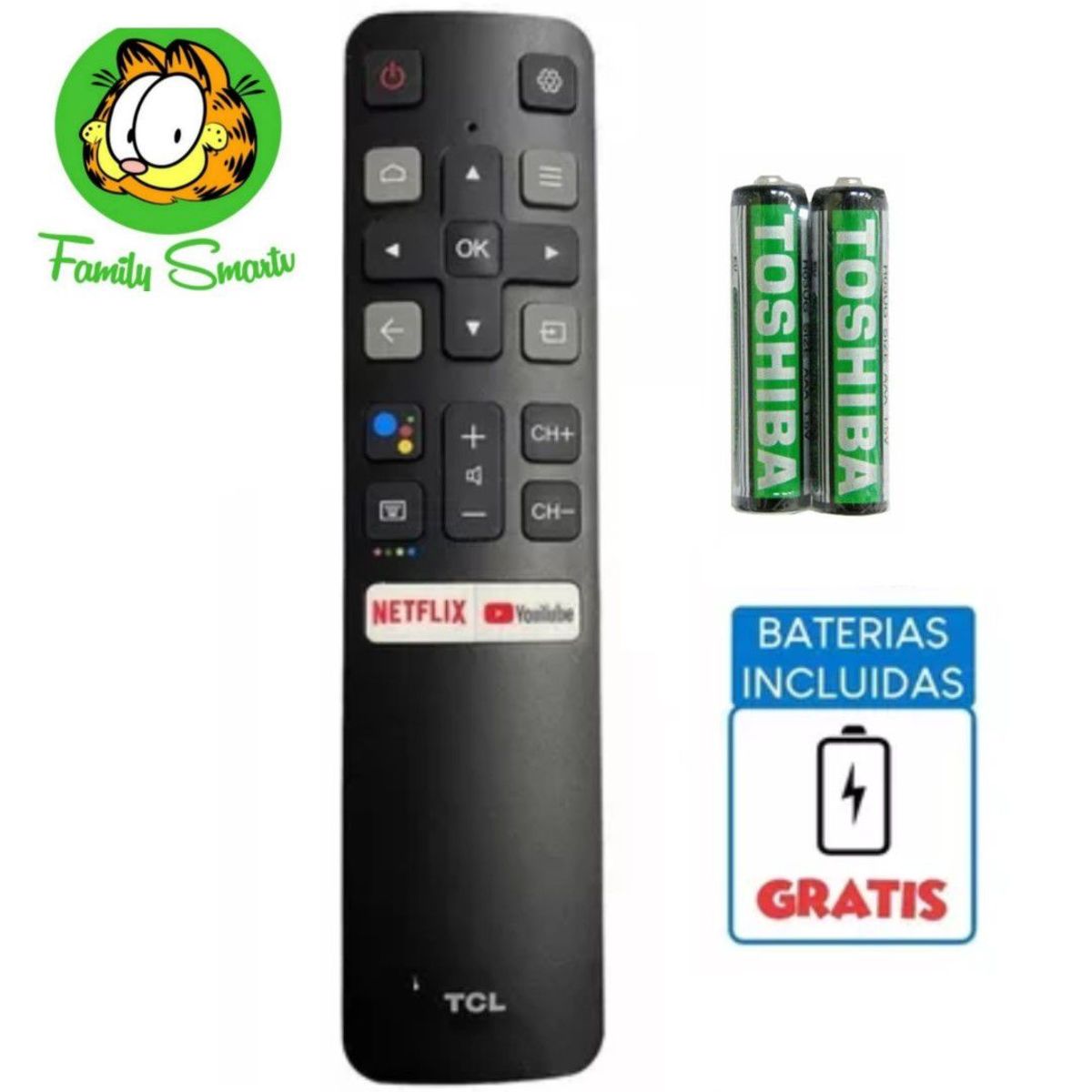 UNIVERSAL - Control Remoto Tcl Smart Modelo RC802V  pilas