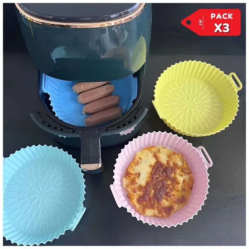 INSPIRA MARKET - Moldes de Silicona de Colores para Freidora de Aire Pack x3