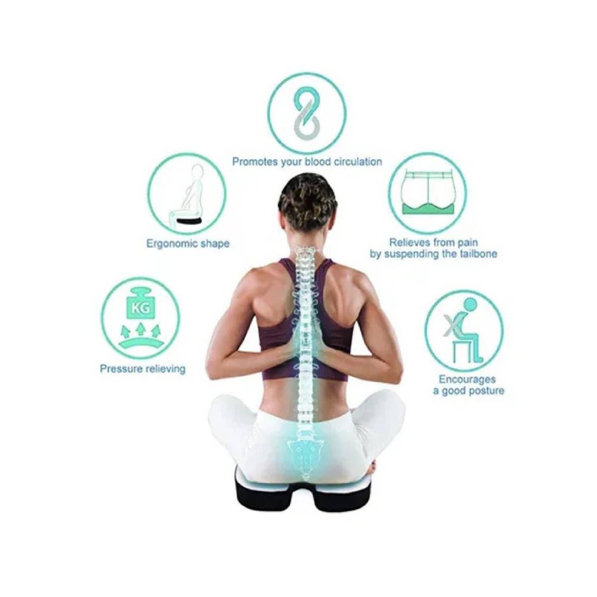 LH ELECTRONIC - Cojin gel ortopédico con memoria viscoelástica