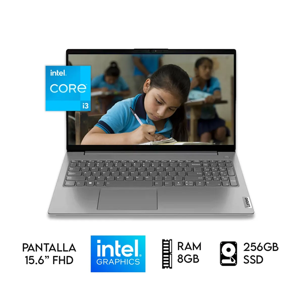 LENOVO - Laptop Lenovo V15 G4  Core I3-1315u, Ram 8gb Ddr4, SSD 256GB  Color Gris