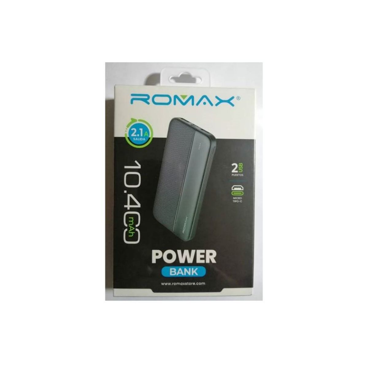 ROMAX - Power Bank Romax De 10.400 mAh Con 2 Puertos USB TCP0143