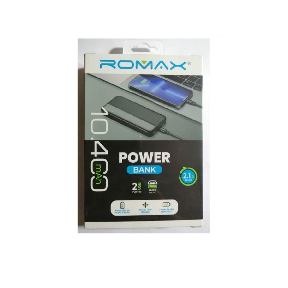 ROMAX - Power Bank Romax De 10.400 mAh Con 2 Puertos USB TCP0143