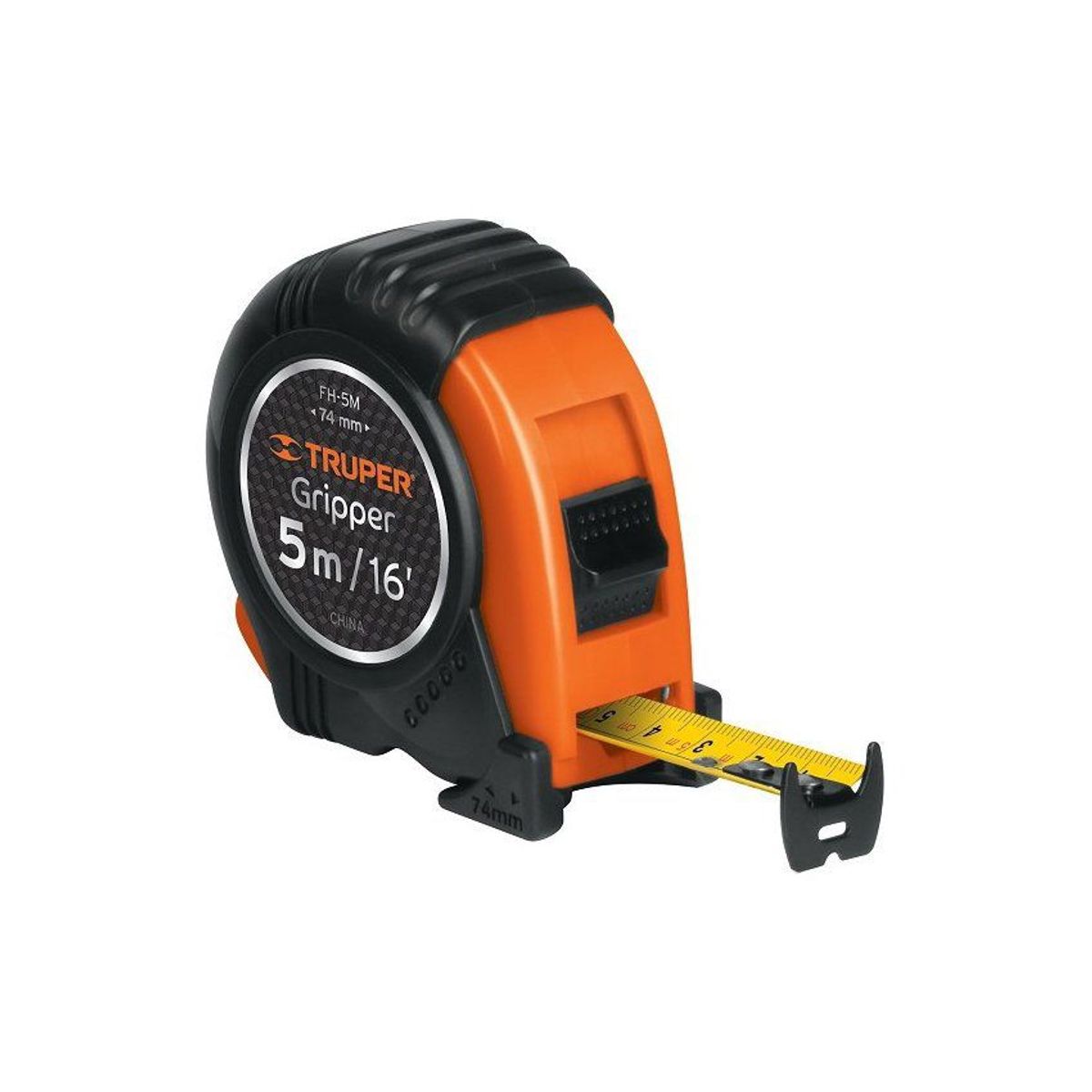TRUPER - Wincha Gripper Contra Impacto 5 mts 14578 Truper - Negro / Naranja