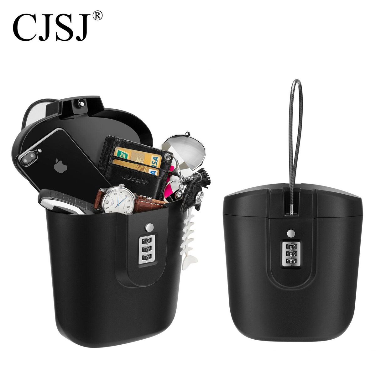 SM - Caja de Seguridad Portátil con Clave de Combinación - NEGRO