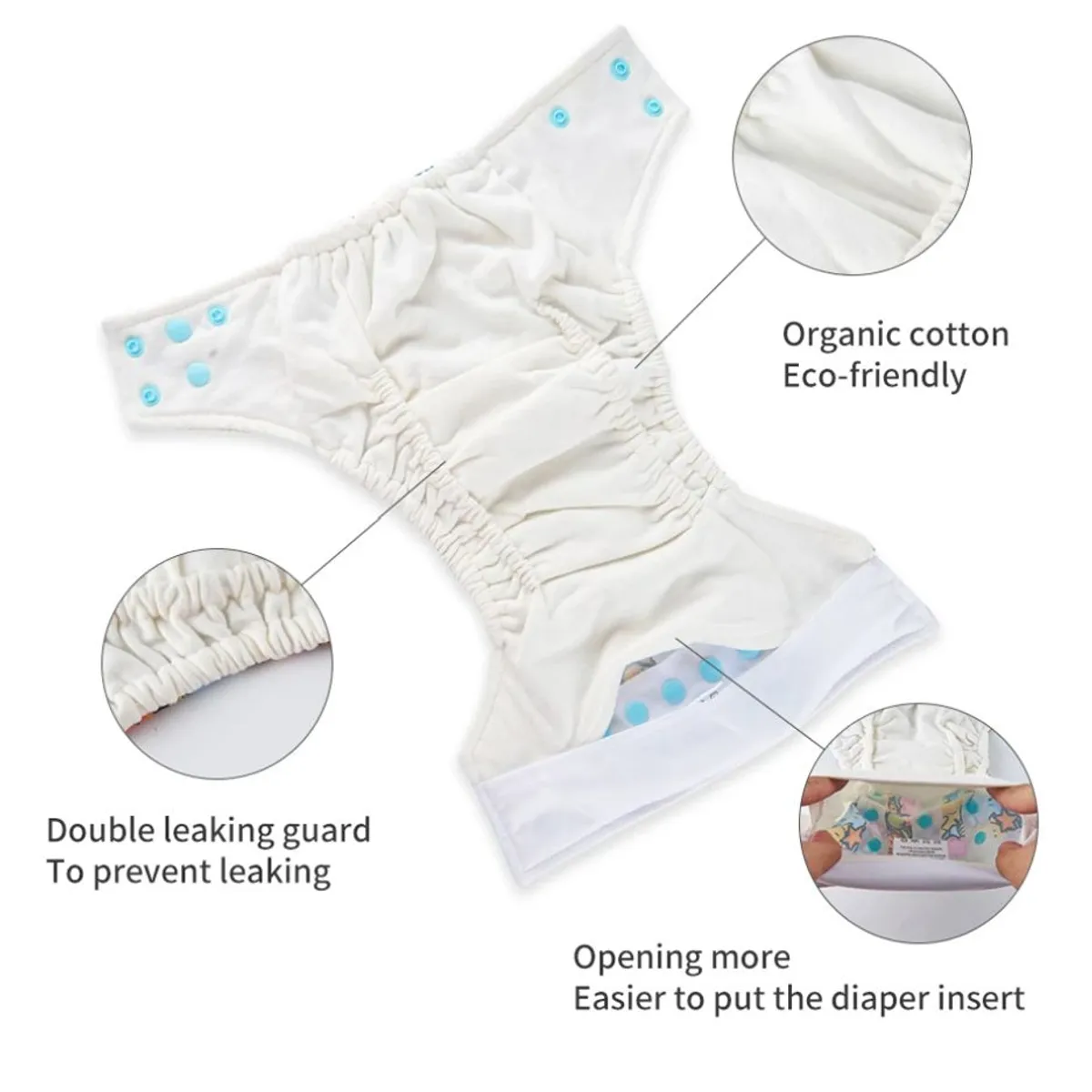 GENERICO - Pañal de Tela Ecológico Algodón Orgánico