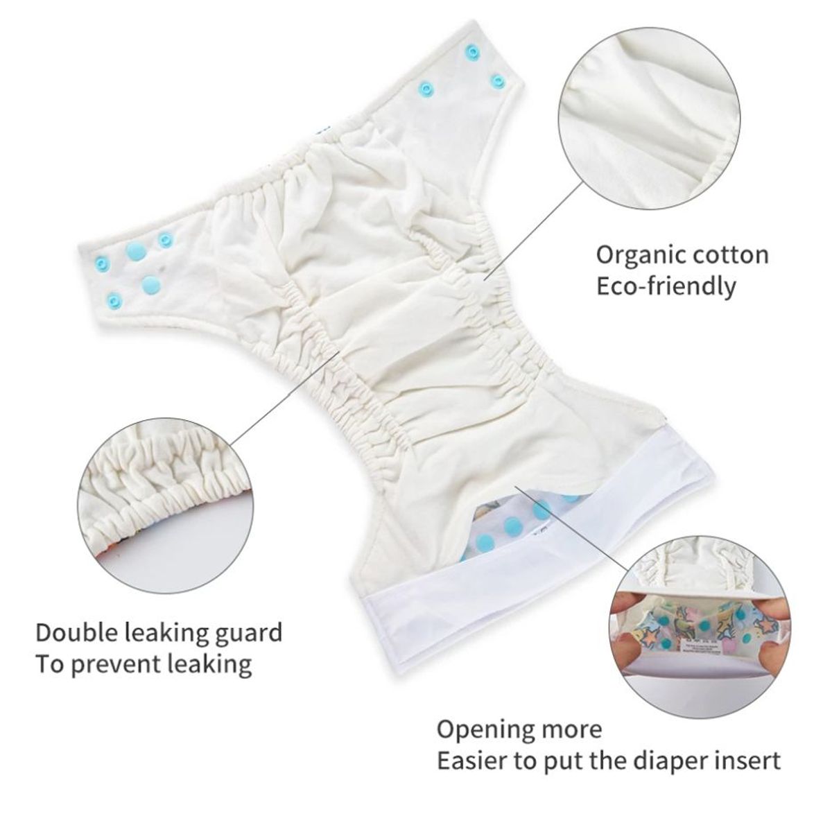 GENERICO - Pañal de Tela Ecológico Algodón Orgánico