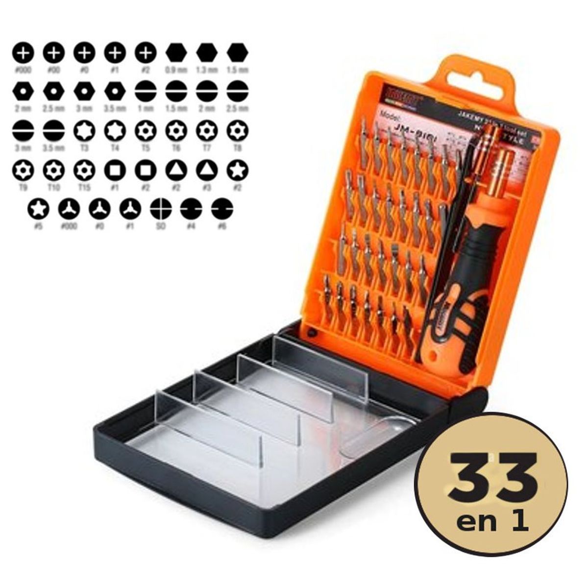 JAKEMY - Desarmadores presicion  pinza  estuche torx estrella plano etc