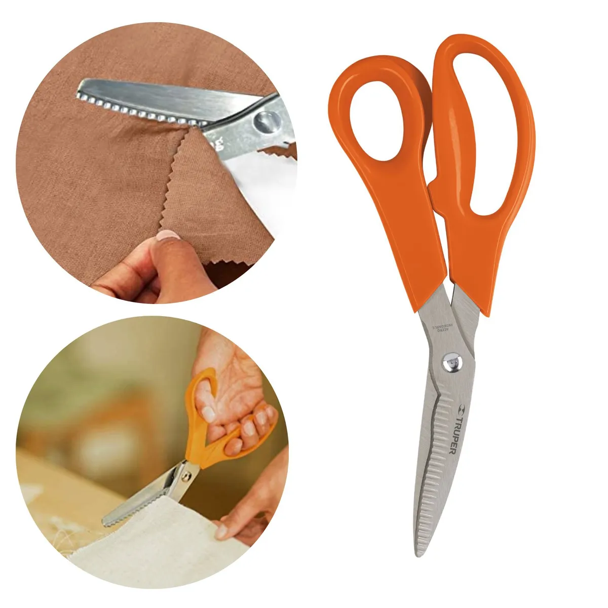 TRUPER - Tijera  cuchillas dentadas 8 Pulg acero inoxidable  truper