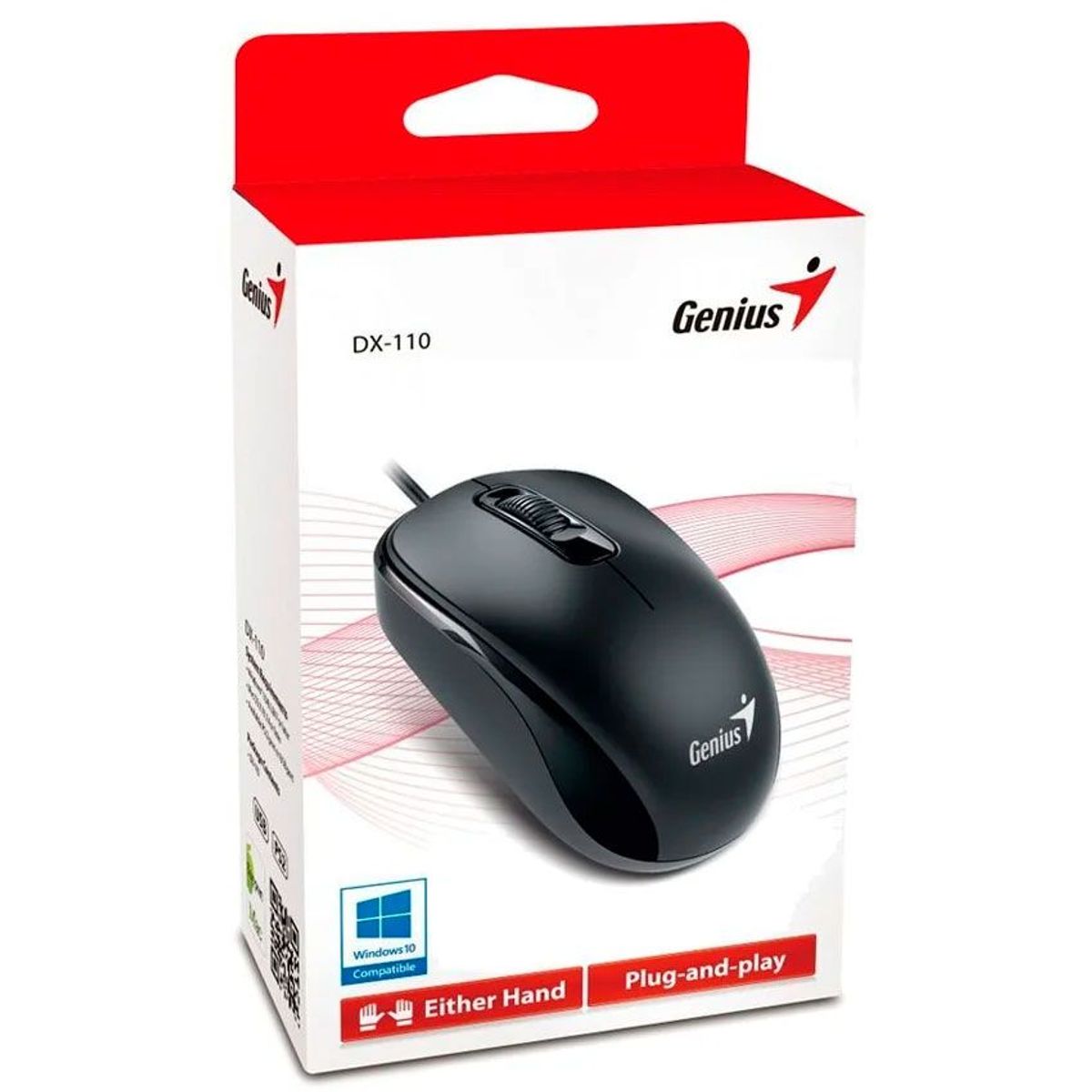 GENIUS - Mouse Genius Dx 110  Negro Cableado Usb Optico Pc Laptop
