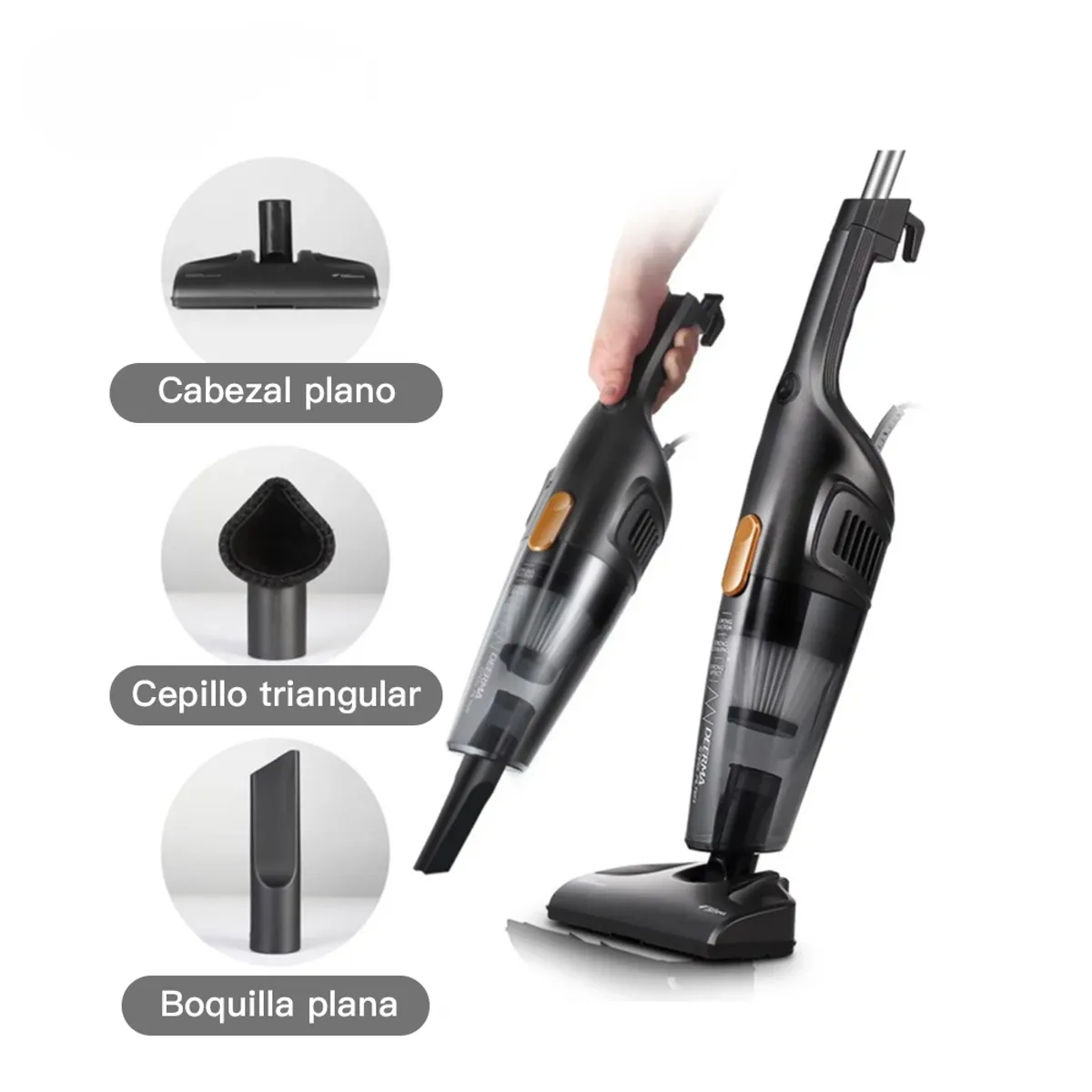 DEERMA - Aspiradora Vertical 2 en 1 DX115C - 12000Pa Filtro HEPA