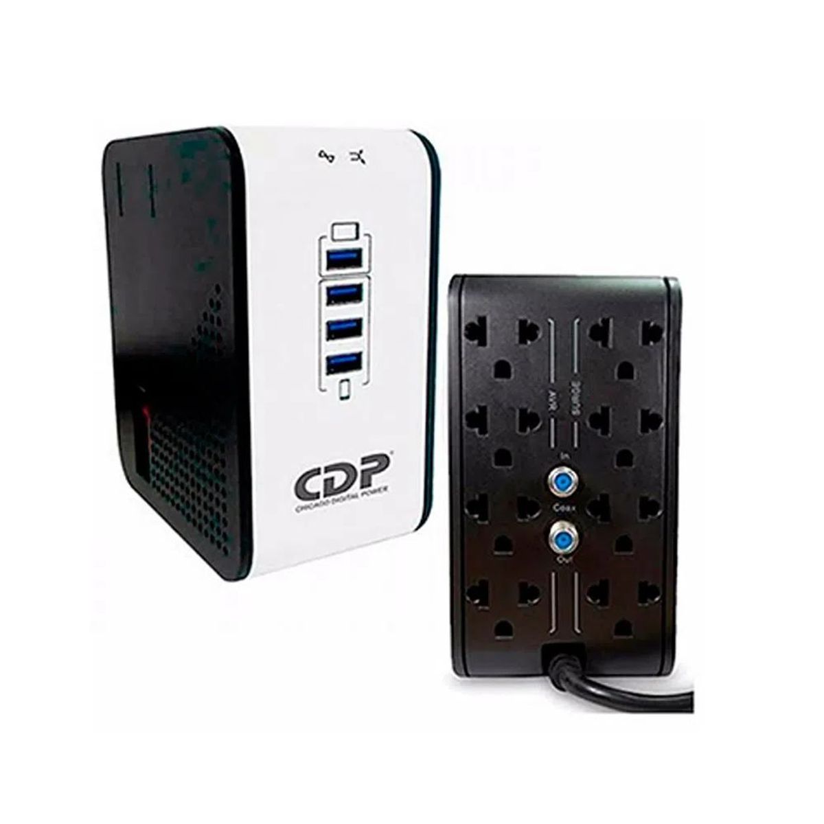 CDP - Estabilizador Cdp  R2CU-AVR1008I 1000VA/500W 8 Salidas 4 Puertos Usb