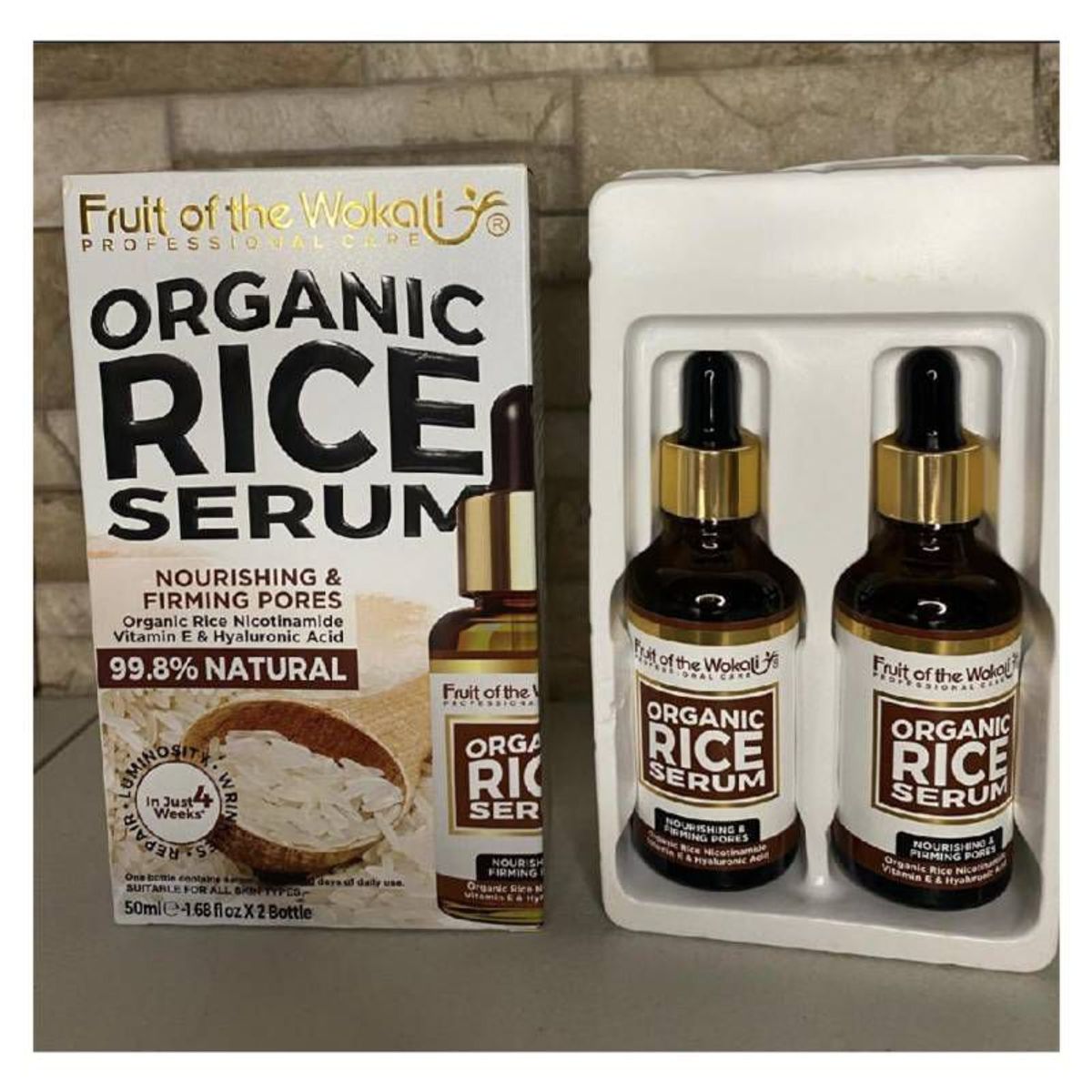 WOKALI - SERUM DE ARROZ ORGÁNICO FRUIT OF THE WOKALI - 2 BOTELLAS 50 ML C/U.