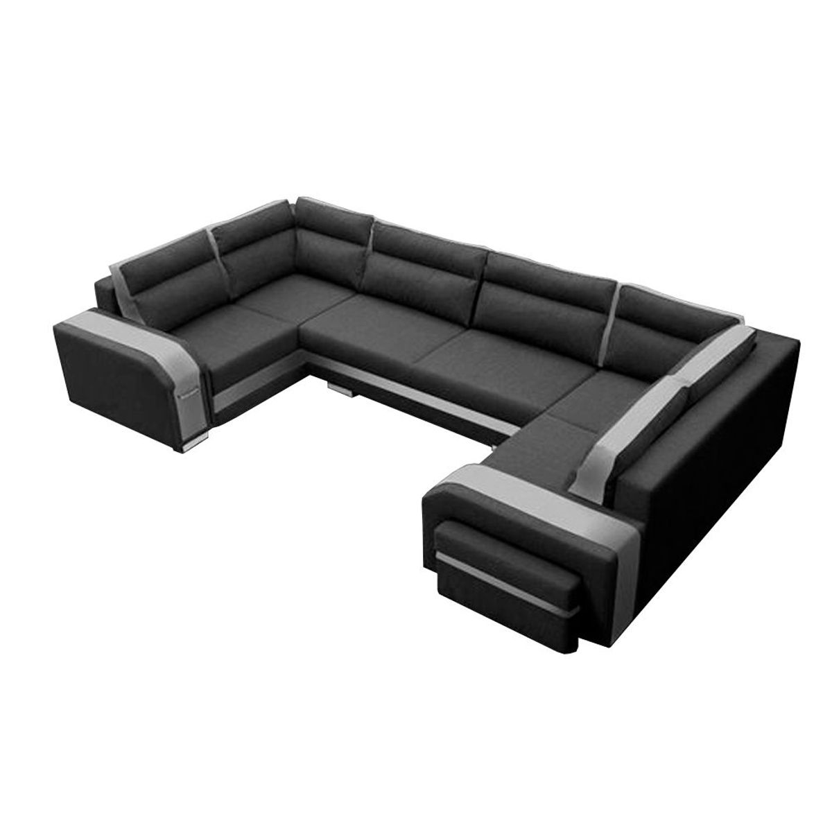 HOME PREMIUM - Seccional  Anastasia + Puff Negro.