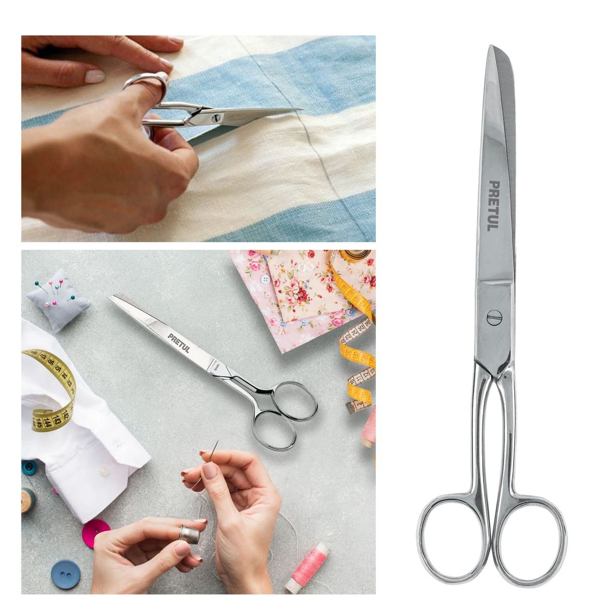 PRETUL - Tijera para costura 8Pulg acero inoxidable Pretul
